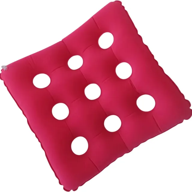 rimmo Opblaasbaar PVC Luchtkussen Zitkussen – Opblaasbaar Anti-Doorligkussen - Decubitus Stoelkussen voor Rolstoel, Thuis en Kantoor Comfort - Rood