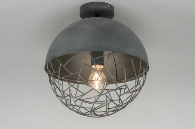 Lumidora Plafondlamp 72893 - Plafonniere - BARCELONA - E27 - Grijs - Betongrijs - Metaal - ⌀ 35 cm