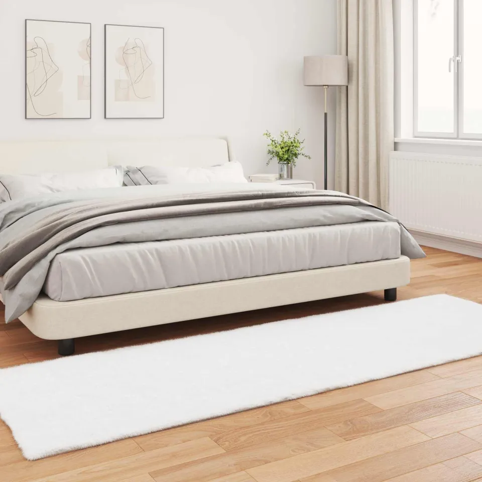 vidaXL Antislip vloerkleed van imitatie konijnenbont OLITE Wit, foto 3