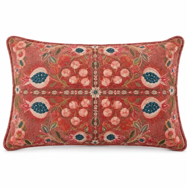 Imbarro Home & Fashion Imbarro - Pomegranate - Sierkussen - Kussen - Groen - Roze - 40x60cm