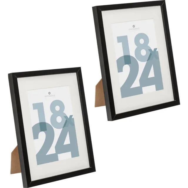 5Five® Atmosphera fotolijstje voor een foto van 18 x 24 cm - 2x - zwart - foto frame Manu - modern/strak ontwerp