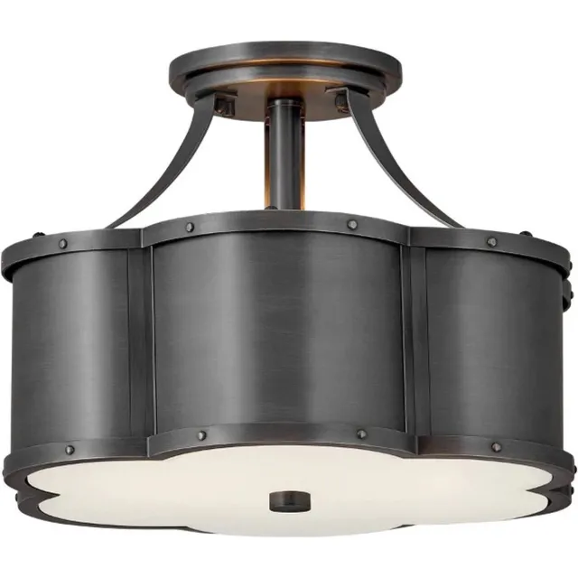 Hinkley LED Plafondlamp Chance | 2X E27 Max 60W | Dimbaar | Blackened Brass Geen