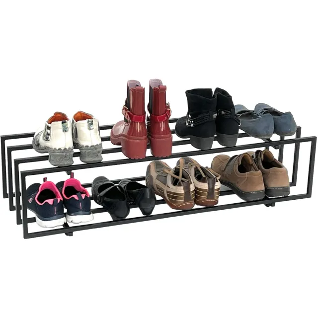 ‎DanDiBo DanDiBo Schoenenrek - 2 niveaus - Zwart metaal - 93 cm
