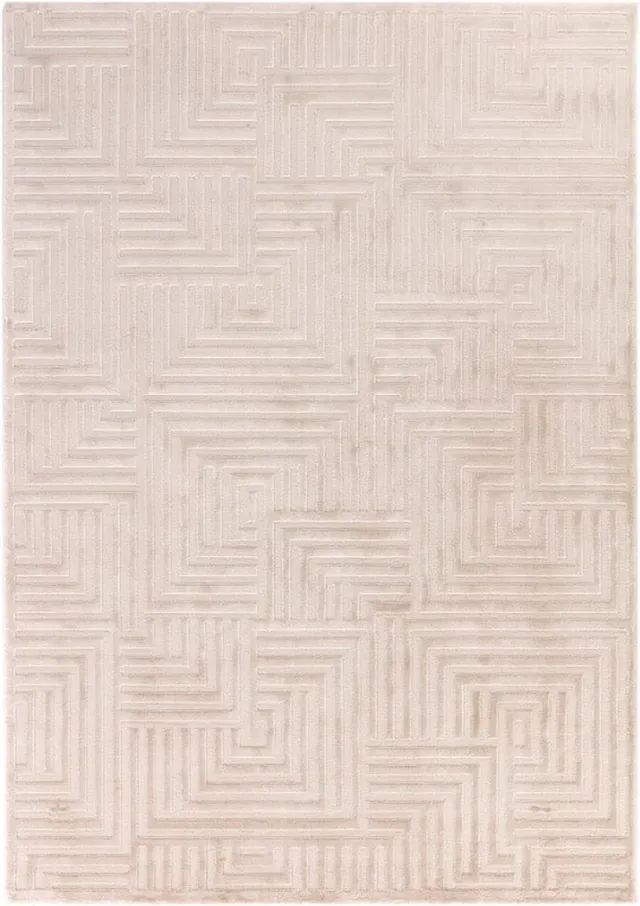 flycarpets Cara Modern Japandi Cubico Vloerkleed - Beige