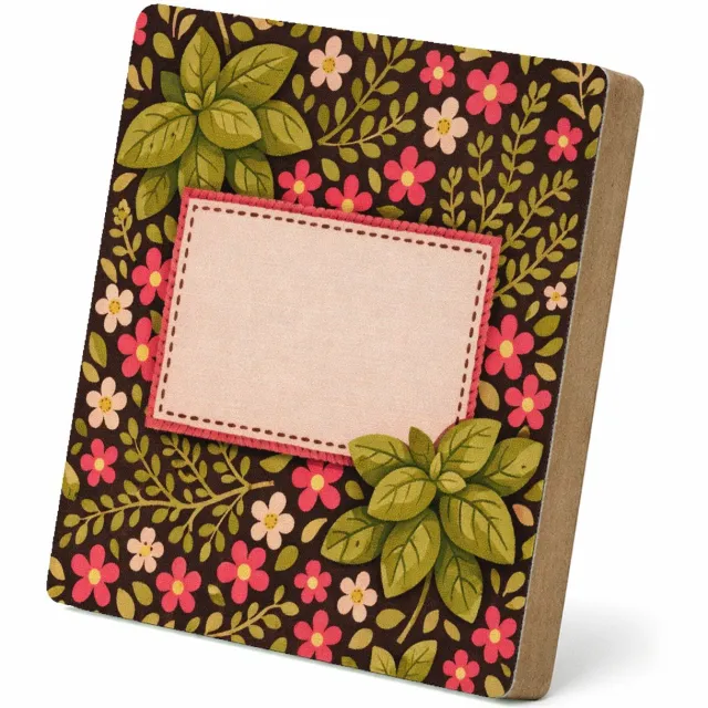 Mr Cadeautjes MDF staande fotolijst 15,2 x 15,2 - design Een handgemaakte keukenprint met kruiden en labelkaart | cadeau Wit