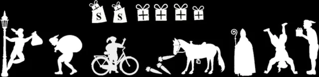 Mint11 Herbruikbare raamstickers - Uitbreidingsset - Pieten - Sinterklaas - Kerst - Feestdagen - Wit - raamdecoratie - sticker