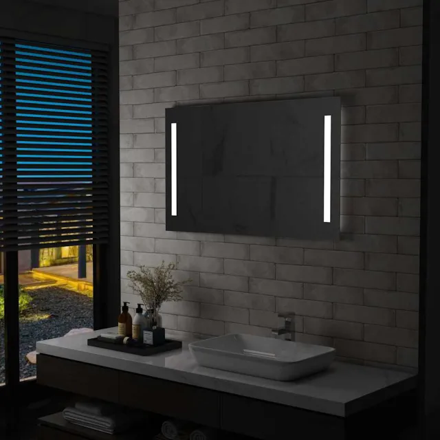 vidaXL Badkamerspiegel LED 100x60 cm Zilver
