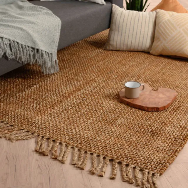 Folkways Jute vloerkleed - Chunky goud/naturel 140x200