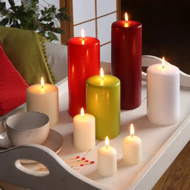 Papstar stompkaars, diameter: 60 mm, hoogte: 165 mm, rood