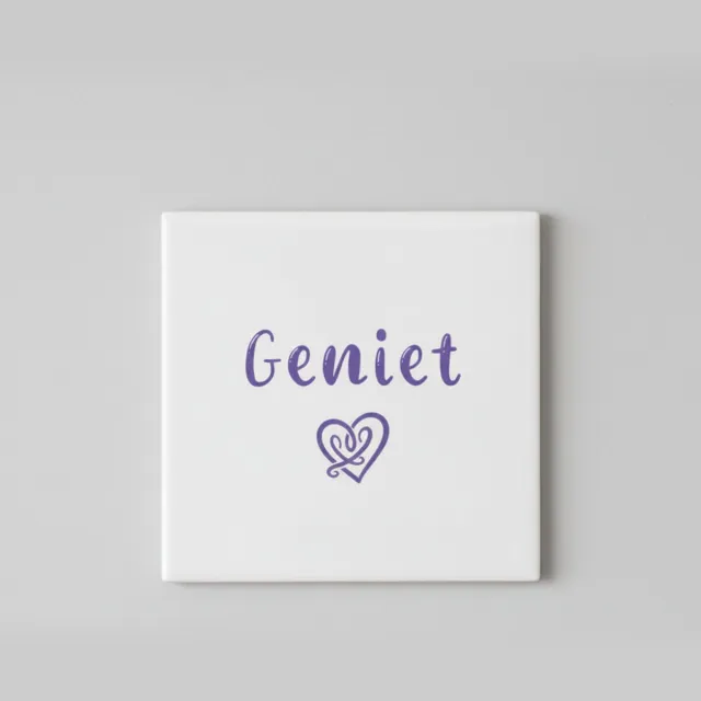 Nevolis Inspirerende 15×15 cm Keramische Tegel – “Geniet” Hart Ontwerp Positieve Quote Wanddecoratie Multi Color