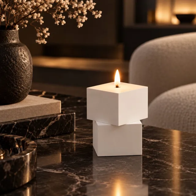 Decor & Diffuse Oplaadbare LED kaars mat wit – Elektrische kaars met bewegende vlam & afstandsbediening – Dimbaar en timer – Tot 80 uur - usb opladen