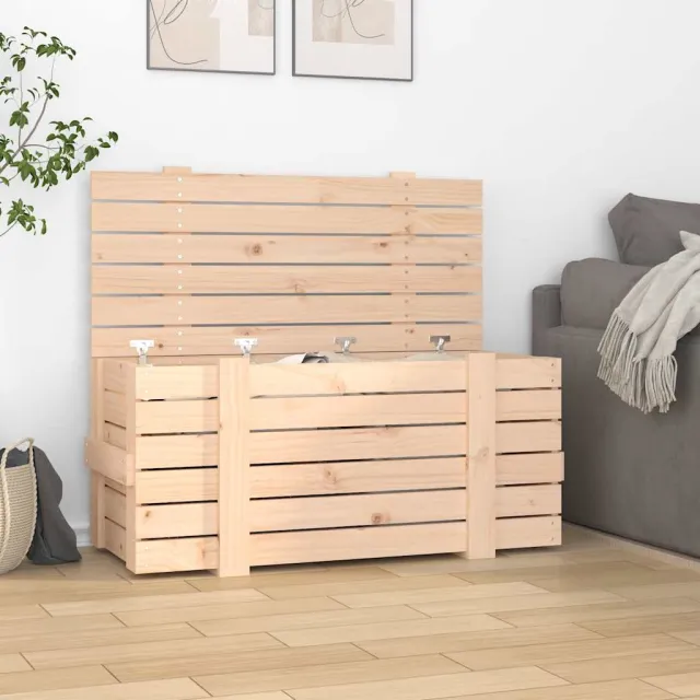 vidaXL Opbergbox 91x40,5x42 cm massief grenenhout Bruin