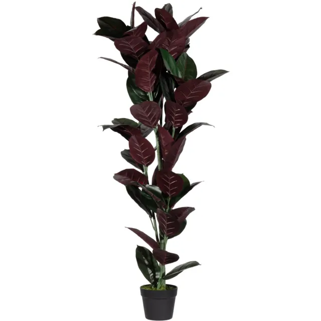 Paperflow kunstplant - rubberboom, hoogte: 360 mm donkerrood