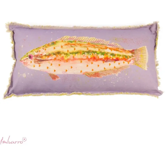 Imbarro Home & Fashion Imbarro- Kussen- Sierkussen- Glow - Vis - Paars - 35x70cm - 100% Katoen Lila