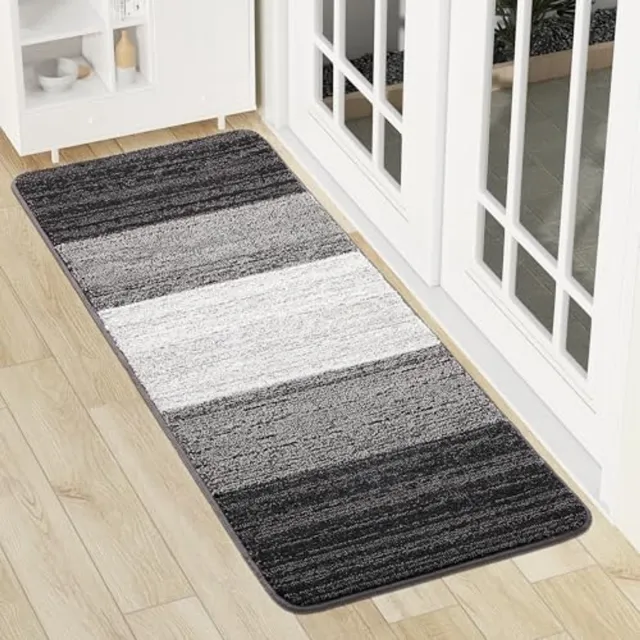 Homaxy Deurmat - Deurmat Antislip - Deurmat Binnen - Droogloopmat - Schoonloopmat - 61X150 cm - Grijs