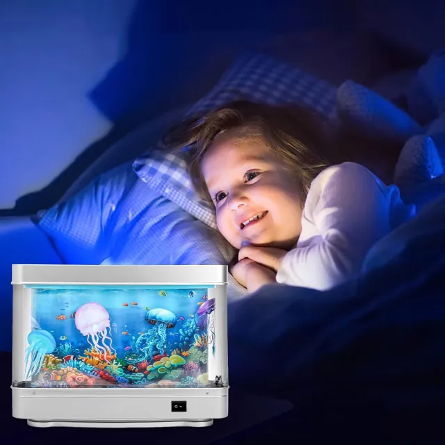 MODENUIT Bureaulamp – Aquariumlook met Ledverlichting – 1,5 m Snoer – Kunststof en ABS – Transparant – Sfeerverlichting