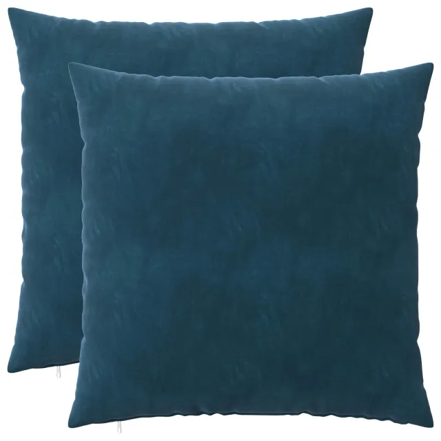 vidaXL Plaid kussen 2 st HEERLEN Blauw 60 x 60 cm fluweel