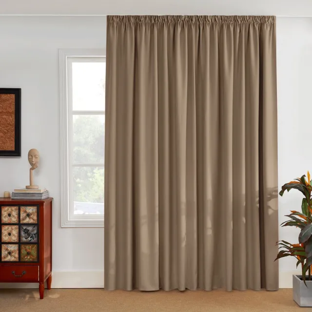 Nicetown Kant en klaar Gordijn - Met Plooiband - Verduisterend - 200x245 cm - Cappuccino - 1 Stuk