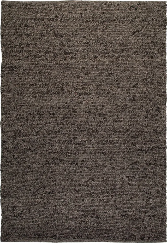 Padiro stijlvol laagpolig vloerkleed 80 x 150 cm - donkergrijs - modern effen ontwerp - voor vloerverwarming - van wol