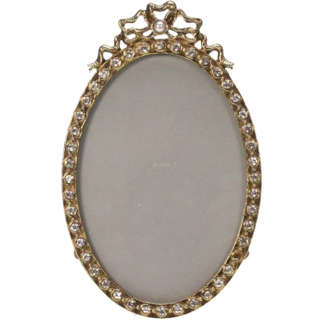 MEA Ovaal Fotolijstje Strass – Antiek Goud – 10×2×15 cm – Elegant & Decoratief Zie foto