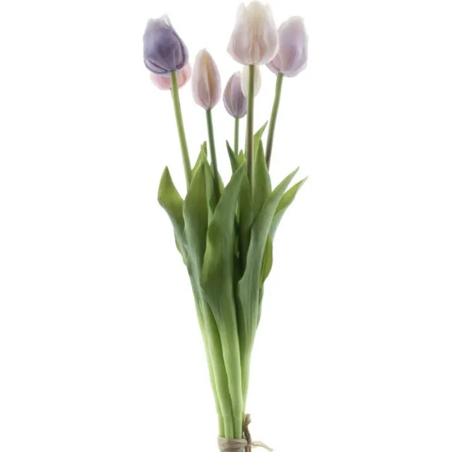 KNUS Lifestyle Kunstbloem Tulp - Paars / Lavendel Real touch tulpen - 47 cm - Boeket - Kunstbloemen - Kunst bloem - Sally tulp - Purple / Lavender - Interieur - Sfeer - Voorjaar - Pasen - Paasdecoratie - Bloemen - Moederdag - Oma - Decoratief - Deco - Decoratie