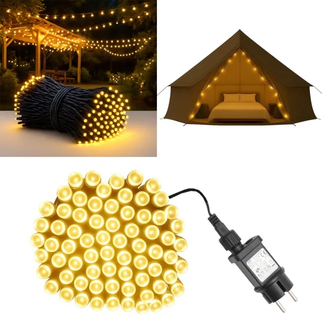 Best Active Tuinverlichting op Stroom - 300 LED Lichtsnoer Buiten - 30 Meter Verlicht - Warm Wit Licht - IP65 Waterbestendig - Kerstverlichting - Buitenverlichting Lichtslinger - Lichtsnoeren - Tuinlampen op Stroom