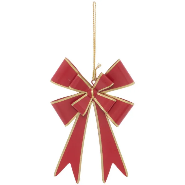 Atmosphera Créateur d'intérieur® Kerstboomversiering met dubbele knoop, van metaal, 15 cm Rouge