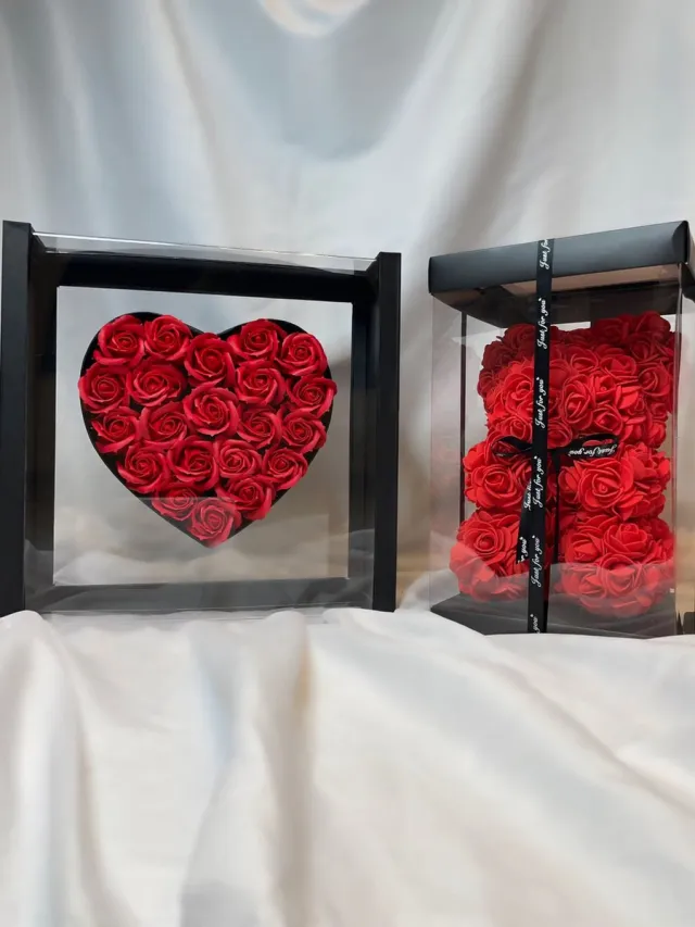 AG Luxurygift AG Luxurygifts cadeau box - flower - rozen beer - rozen box - heart - Valentijnsdag - Liefde - soap roses - cadeau - Kerst cadeau - Moederdag Cadeau Rood