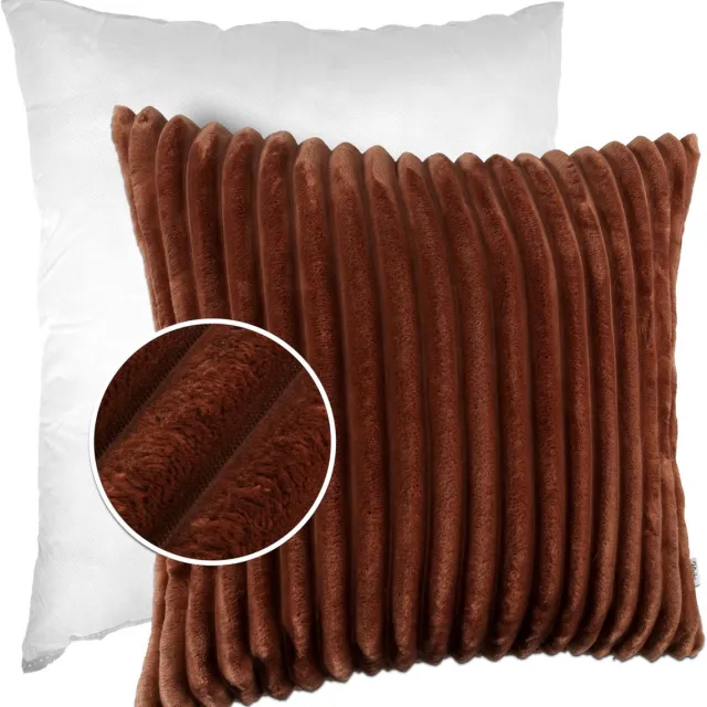 ANRO Sierkussen Koper 60x60 cm - Ribfluweel - Inclusief vulling