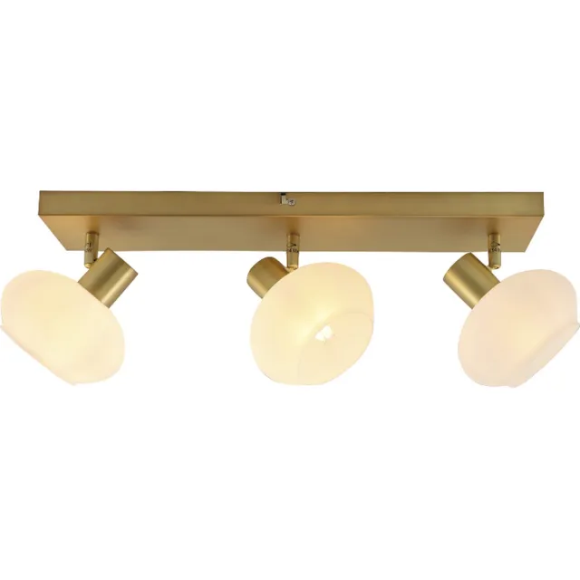 Olucia SKIP - Plafondlamp - Wit / Messing - 3L - Vorm: Rechthoek