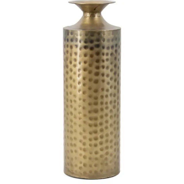 homebound by ky Vaas metaal goud | 13,5x17x52cm | metalen bloemenvaas