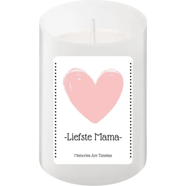 Memories Are Timeless Kaarsje "Liefste Mama" | Roze Hart | Perfect voor Moederdag of Verjaardag | 24 Branduren