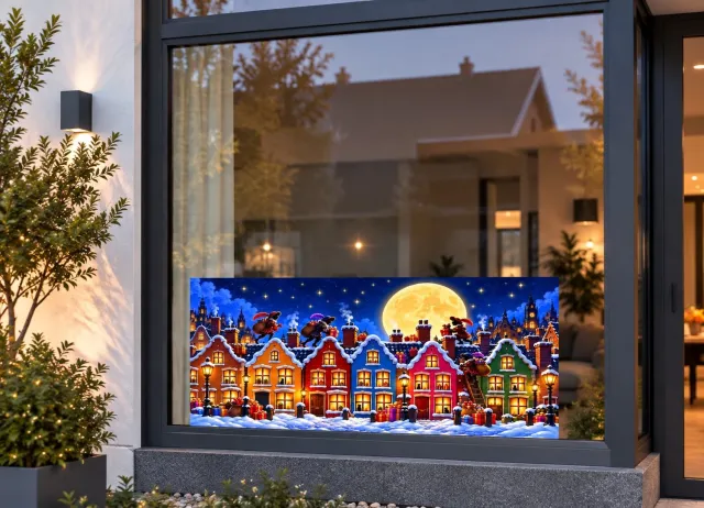 De Stickerman Sinterklaas Raamsticker 100cm Breed Herbruikbaar Weerbestendig (V34) Multi