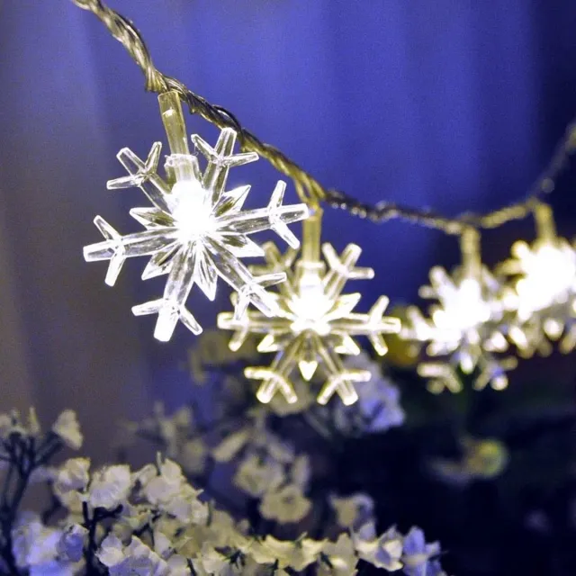 Dailyiled Sneeuwvlokken - Kerstverlichting - 40 Led - Koud wit - 6m - Slinger