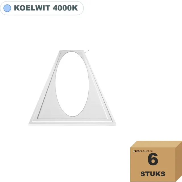 Tsong LED paneel 30x120 cm ovaal lichtvlak - 6 stuks - 36W - Koelwit 4000K - 3600 lm - CRI80 - 230V