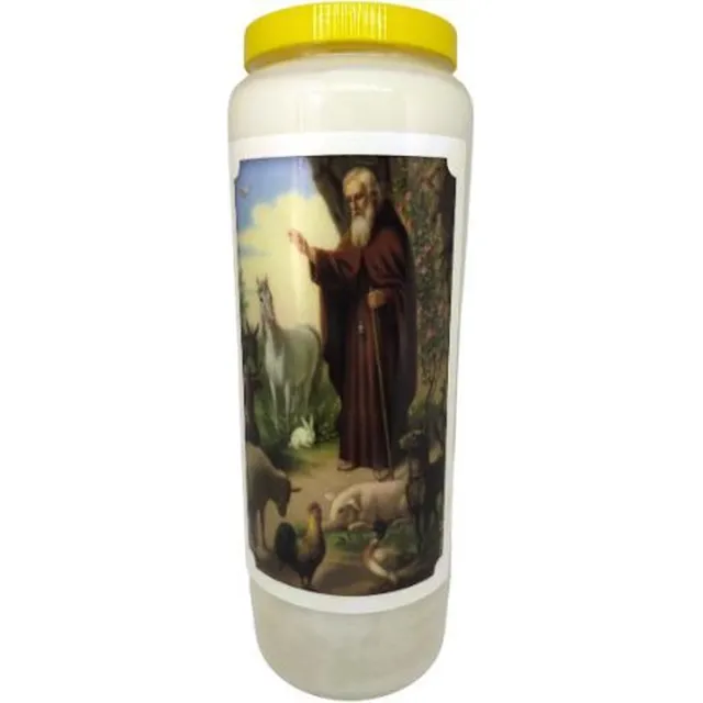 noveenkaars Pater zegent de dieren - Noveenkaars - 9 dagen brander (5 stuks) Wit