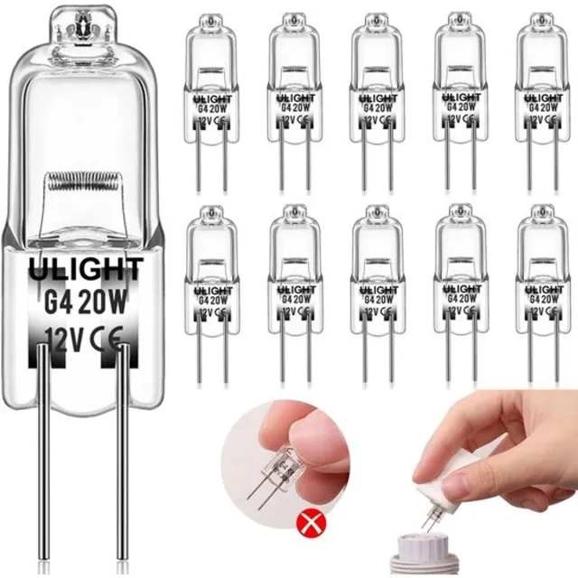 ULIGHT Ovenlamp Halogeenlamp 8-STUKS - G4 HALOGEEN LICHTBRON - 20 WATT - 12V - WARM WIT - DIMBAAR