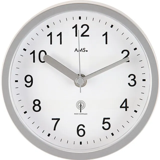 AMS badkamer - Klok - Rond - RVS - �16 cm - Wit