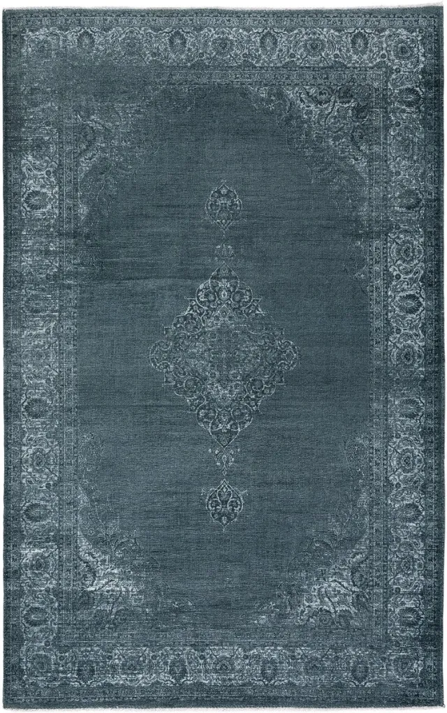 TESSO LIVING Premium Vintage Vloerkleed - Houtskool Grijs 155 cm x 225 cm - Laagpolig Woonkamer Tapijt