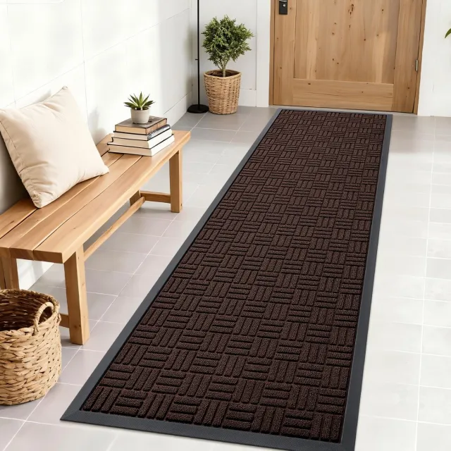 OLANLY Deurmat - Antislip Deurmat - schoonloopmat - Buitenmat - 58x180cm - Bruin