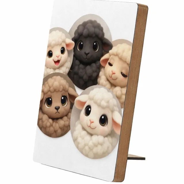 Mr Cadeautjes Glasframe/MDF 12,7 x 17,8 - design Mini-galerij van schattige boerderijdieren in losse cirkels | cadeau Wit