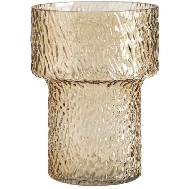 Homla Mirelle Beige Glazen Vaas 15,7x21 cm - Elegant Woondecoratie