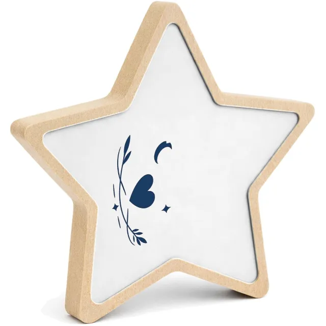 Mr Cadeautjes MDF fotolijst ster 14 x 13,5 - design Een compacte waarderingsprint voor een zorg- of onderwijsfig | cadeau Wit