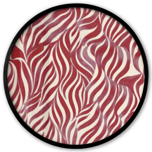 FrameYourWall Poster in lijst Rond - Fotolijst 40x40 cm - Posters - Golvende vormen - Abstract - Rood - Ronde posterlijst zwart - Decoratie - Wanddecoratie woonkamer - Muurdecoratie slaapkamer