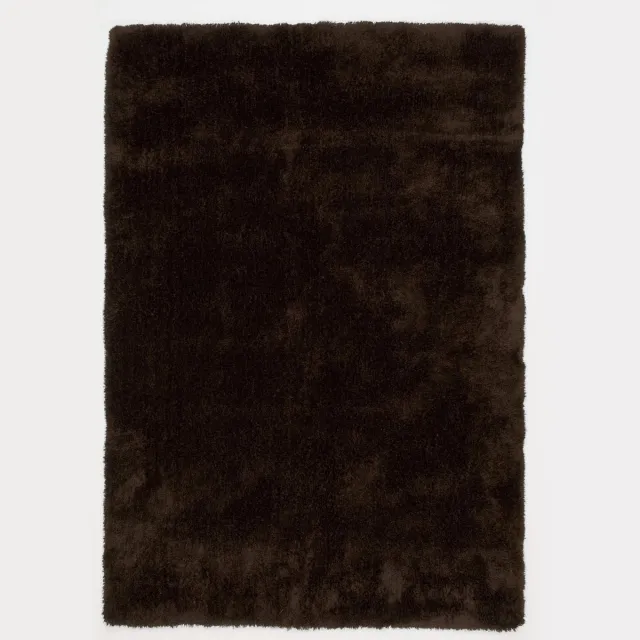 DÉJA Living Vloerkleed 200x290cm - Hoogpolig Donkerbruin Stof - Lavar