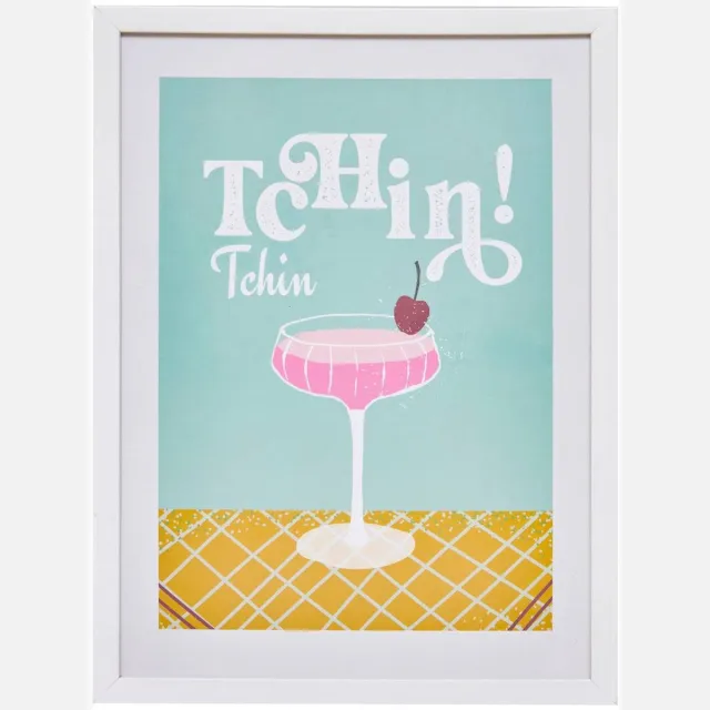 Atmosphera Créateur d'intérieur® Ingelijste poster in pop-stijl CHERI bleu clair