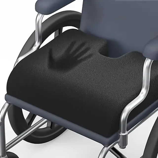 rimmo Rolstoel Zitkussen met Traagschuim – Ergonomisch Zitkussen met Antislip Onderzijde – Ademend Comfort Kussen voor Rolstoel, Stoel en Bureaustoel- Zwart