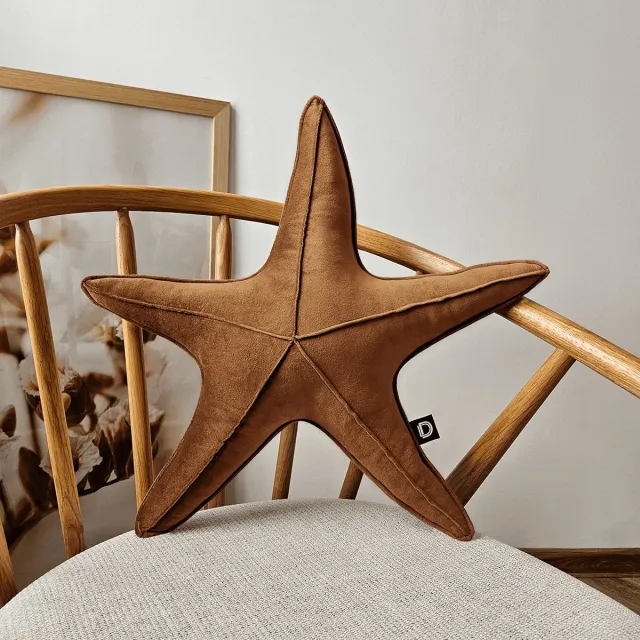 Decordruk VELVET - Sierkussen - Karmel - Grote Rozetvorm
