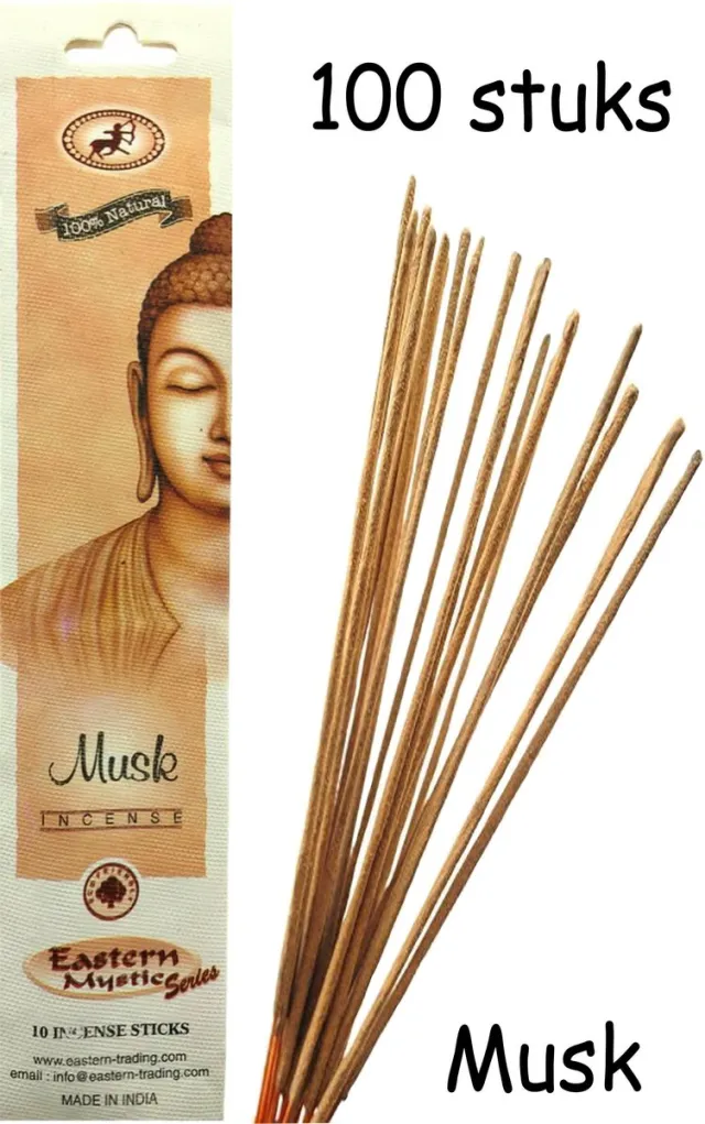 Eastern Mystic Musk Wierook 100 Stuks Incense sticks - 25cm neutraal