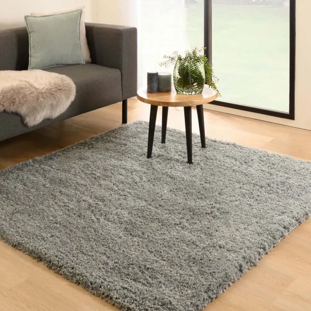 Tapeso Vierkant hoogpolig vloerkleed - Cozy Shaggy grijs 200x200